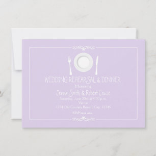 Lavender Wedding Rehearsal Dinner Invitation
