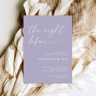 Lavender Wedding Rehearsal Dinner Invitation