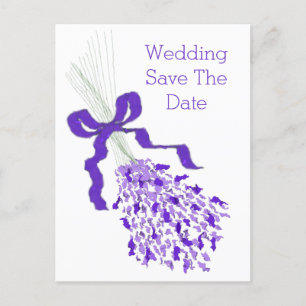 Lavender Wedding Save The Date Announcement Postcard