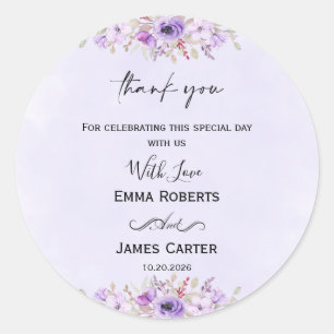 Lavender Wedding Stickers - Floral Vinyl Decals