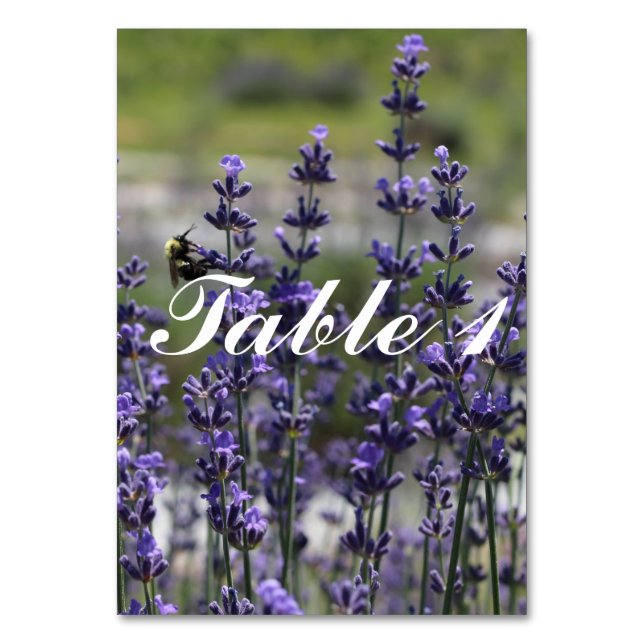 Lavender Wedding Table Numbers (Back)