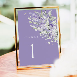 Lavender Wedding Table Numbers, Sage Green Floral