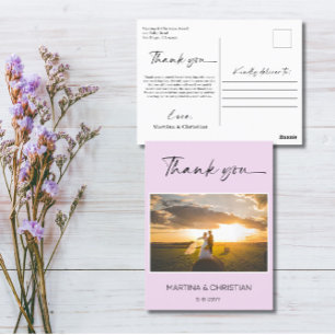 Lavender Wedding Thank You Photo Postcard