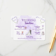 Lavender Wedding Timeline Enclosure Card