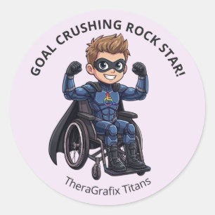 Lavender Wheelchair Theo Goal Crusher Stickers