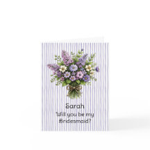 Lavender Whimsical Bouquet Bridesmaid Proposal
