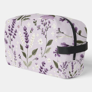 Lavender Whispers – Botanical Embroidered Toiletry Dopp Kit