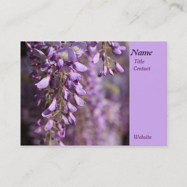 Lavender Whispers: Wisteria's Gentle Floral Dance Business Card (Front)