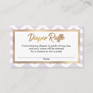 Lavender & White Chevron Diaper Raffle Cards