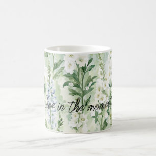 Lavender White Delphinium Flowers Coffee Mug