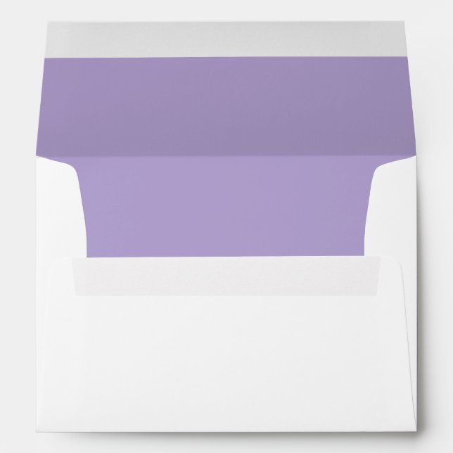 Lavender & White Elegant Minimalist Wedding  Envelope (Back (Bottom))