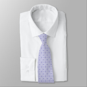 Lavender & White Floral Lattice Pattern Tie