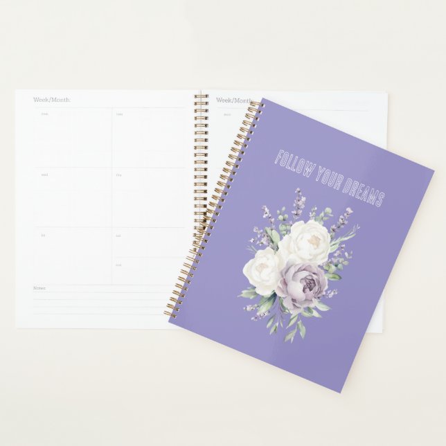 Lavender White Flowers Dreams  Planner (Display)