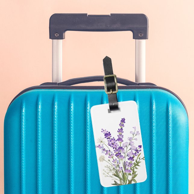 Lavender white flowers luggage tag (Creator Uploaded)