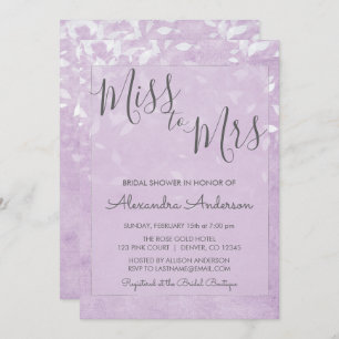 Lavender & White Miss to Mrs Bridal Shower Invitation