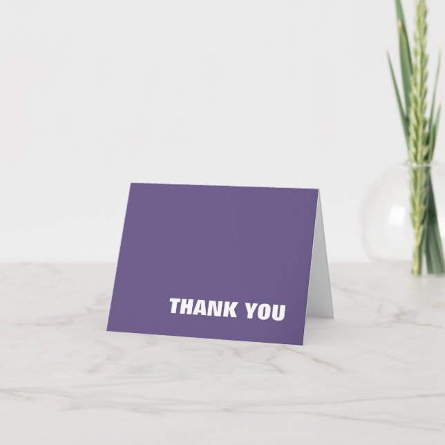 Lavender White Modern Minimalist Photo Wedding Thank You Card (Front)