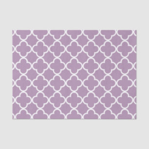 Lavender White Quatrefoil Moroccan Pattern Tissue Paper
