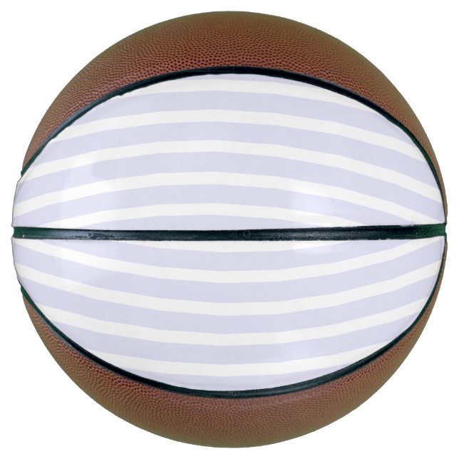 Lavender White Simple Horizontal Striped Basketball (Front)