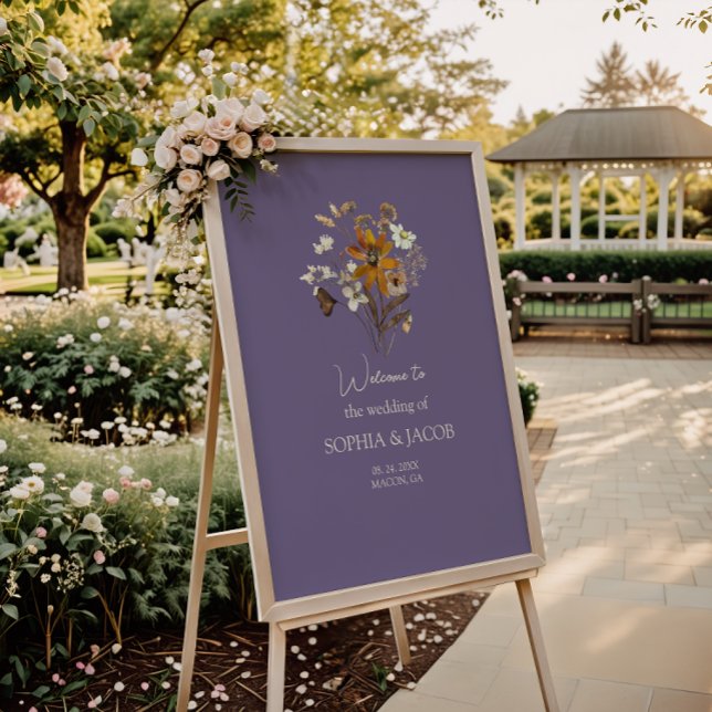 Lavender  Wildflower Boho Wedding Welcome  Poster (Creator Uploaded)