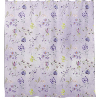 Lavender Wildflower Floral Pattern Shower Curtain