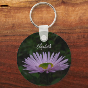 Lavender Wildflower Floral Photo Personalised  Key Ring