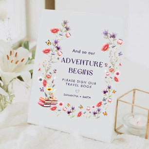 Lavender Wildflower Our Adventure Begins Sign