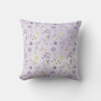Lavender Wildflower Pattern Cushion