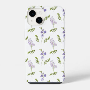 Lavender Wildflower Watercolor Floral Pattern iPhone 14 Case