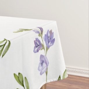 Lavender Wildflower Watercolor Floral Pattern Tablecloth