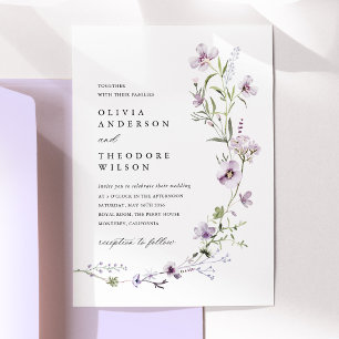 Lavender Wildflower Wedding Invitation