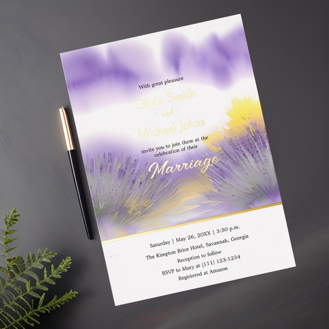 Lavender wildflower Wedding Invitation (Creator Uploaded)