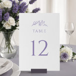 Lavender Wildflower Wedding Table Number<br><div class="desc">Enhance your reception decor with our Lavender Wildflower Wedding Table Numbers. These numbers,  adorned with the monogram and botanical details,  add a touch of sophistication to your seating arrangements. Guide your guests effortlessly through your elegant celebration.</div>