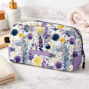 Lavender Wildflowers Floral Personalized  Dopp Kit