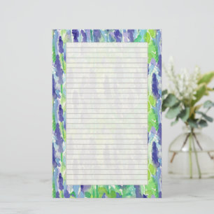 Lavender Wildflowers Watercolor Letter Writing Stationery