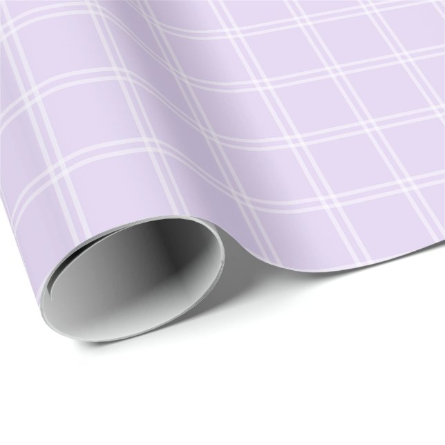Lavender Window Pane Plaid Wrapping Paper (Roll Corner)