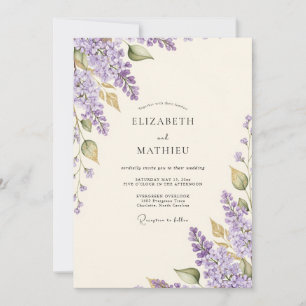 Lavender Winsome Lilac Wedding Invitation