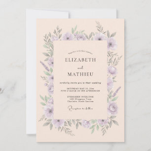 Lavender Winsome Meadow Wedding Invitation