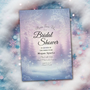 Lavender Winter Snowfall Serenade Bridal Shower Invitation