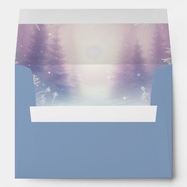 Lavender Winter Snowfall Serenade Hidden Image Envelope (Back (Bottom))