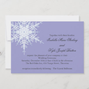 Lavender Winter Snowflake Wedding Invitation