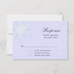 Lavender Winter Snowflake Wedding RSVP Card