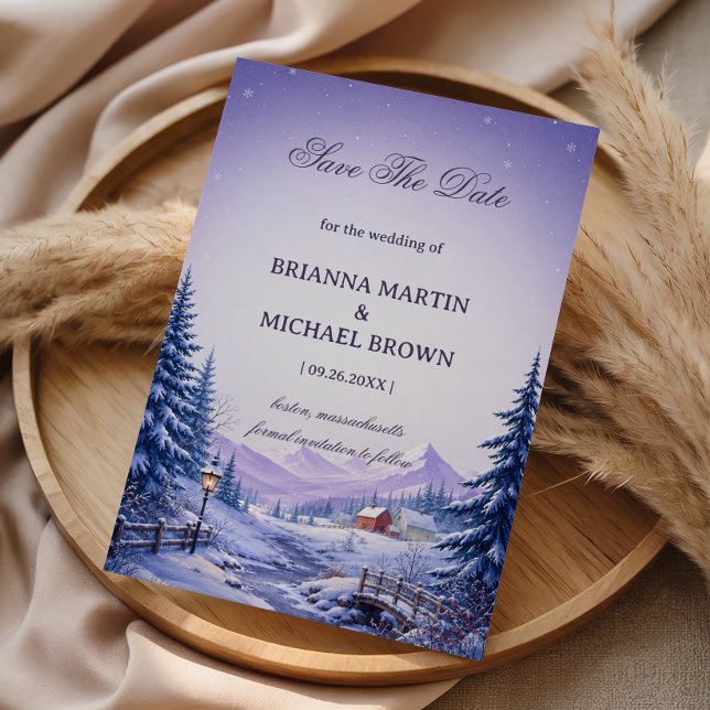Lavender Winter Valley Beneath Save The Date (Creator Uploaded)
