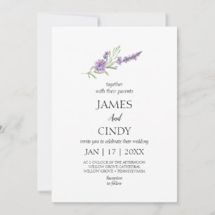 Lavender Wishes Wedding Invitation