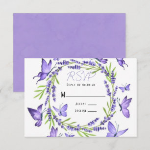 Lavender Wisteria & Butterflies Wedding RSVP Card