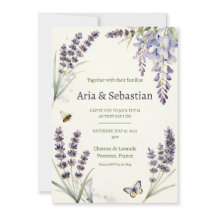Lavender Wisteria Butterfly Provence Wedding Invit