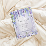 Lavender Wisteria Floral Arch Romantic Wedding Announcement Postcard<br><div class="desc">Lavender Wisteria Floral Arch Save the Date | Romantic Purple Garden Wedding Announcement. Announce your special day with this elegant lavender wisteria floral arch save the date card, designed for romantic garden and outdoor weddings. Cascading watercolor wisteria blooms in soft shades of lavender and lilac create a beautiful botanical frame,...</div>