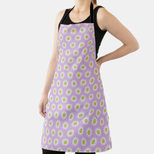 LAVENDER WITH WHITE SPRING EASTER DAISIES APRON