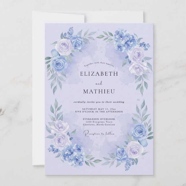 Lavender Wondrous Spring Wedding Invitation (Front)