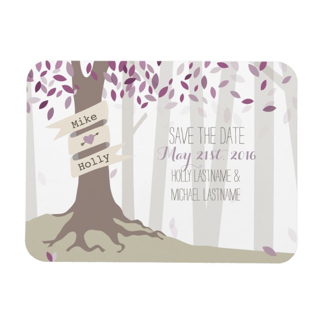 Lavender Woodland Save The Date Magnet (Horizontal)