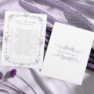 Lavender 'Would She Rather' Bridal Shower Game